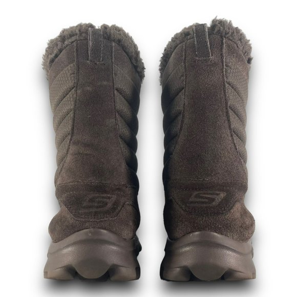 Skechers Go Walk Move Cuddly Boots 13695 Mid Calf Chocolate Brown Women 8.5 - Picture 6 of 9